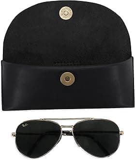 Leather Sunglasses Case Genuine Eyeglass Holder Reading Glasses Protector Vintage Eyewear Storage for Men and Women