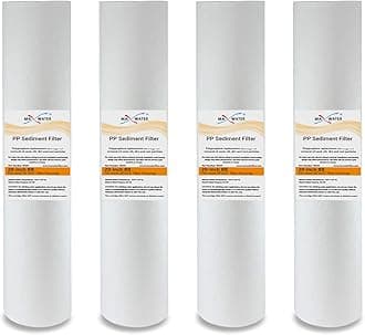Max Water1 Micron 20 x 4.5 Sediment Filter - Whole House BB Water Filtration System Replacement Cartridge Compatible with DGD-5005-20, FP25B, SDC-45-2005 (4 Pack)