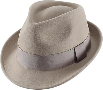 Home Prefer Men's Wool Felt Winter Hat Short Brim Fedora Hat