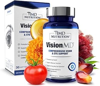 1MD Nutrition VisionMD Eye Vitamin CARMIS - Eye Supplement for Adults - with OptiLut Lutein & Zeaxanthin - Supports Vision Health Care, Everyday Eye Strain, & Occasional Dry Eye - 30 Softgels