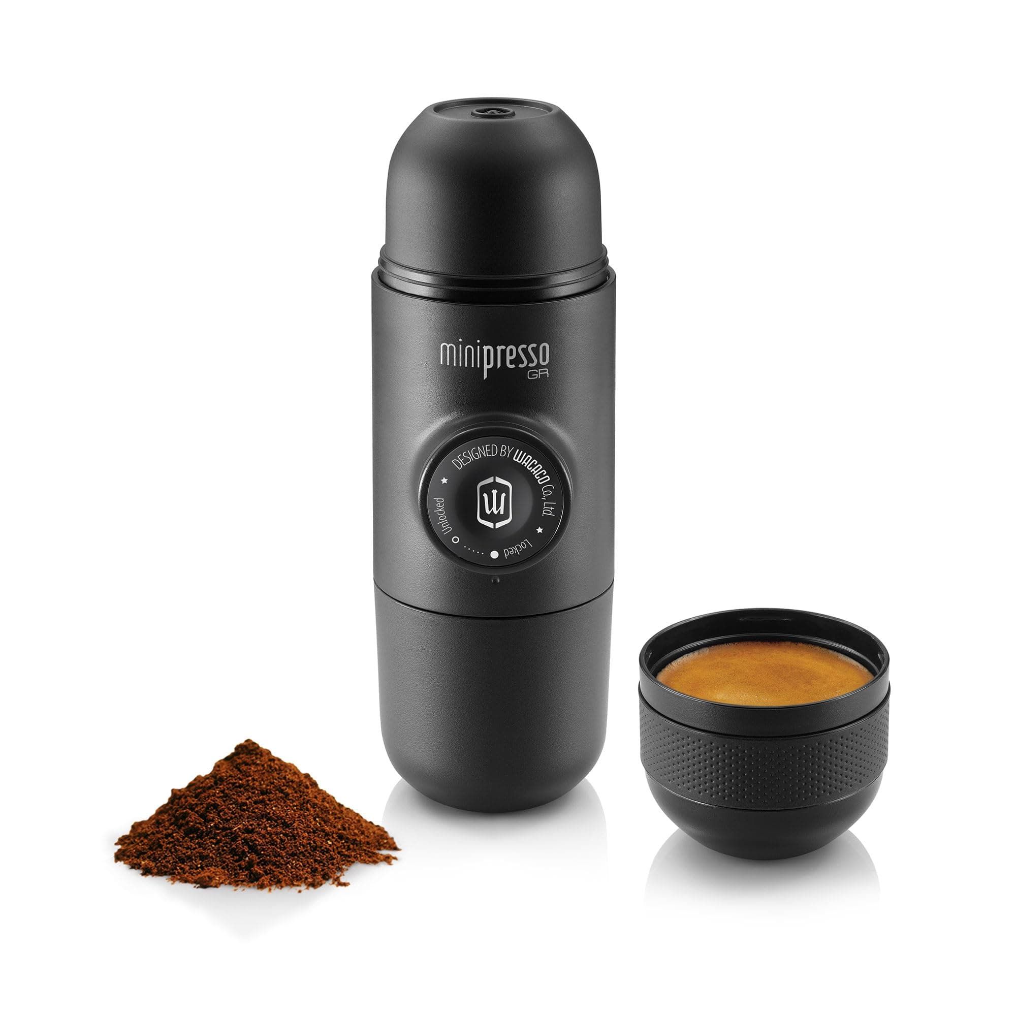 WACACO Minipresso GR, Portable Espresso Machine, Compatible Ground Coffee, Hand Coffee Maker, Manually