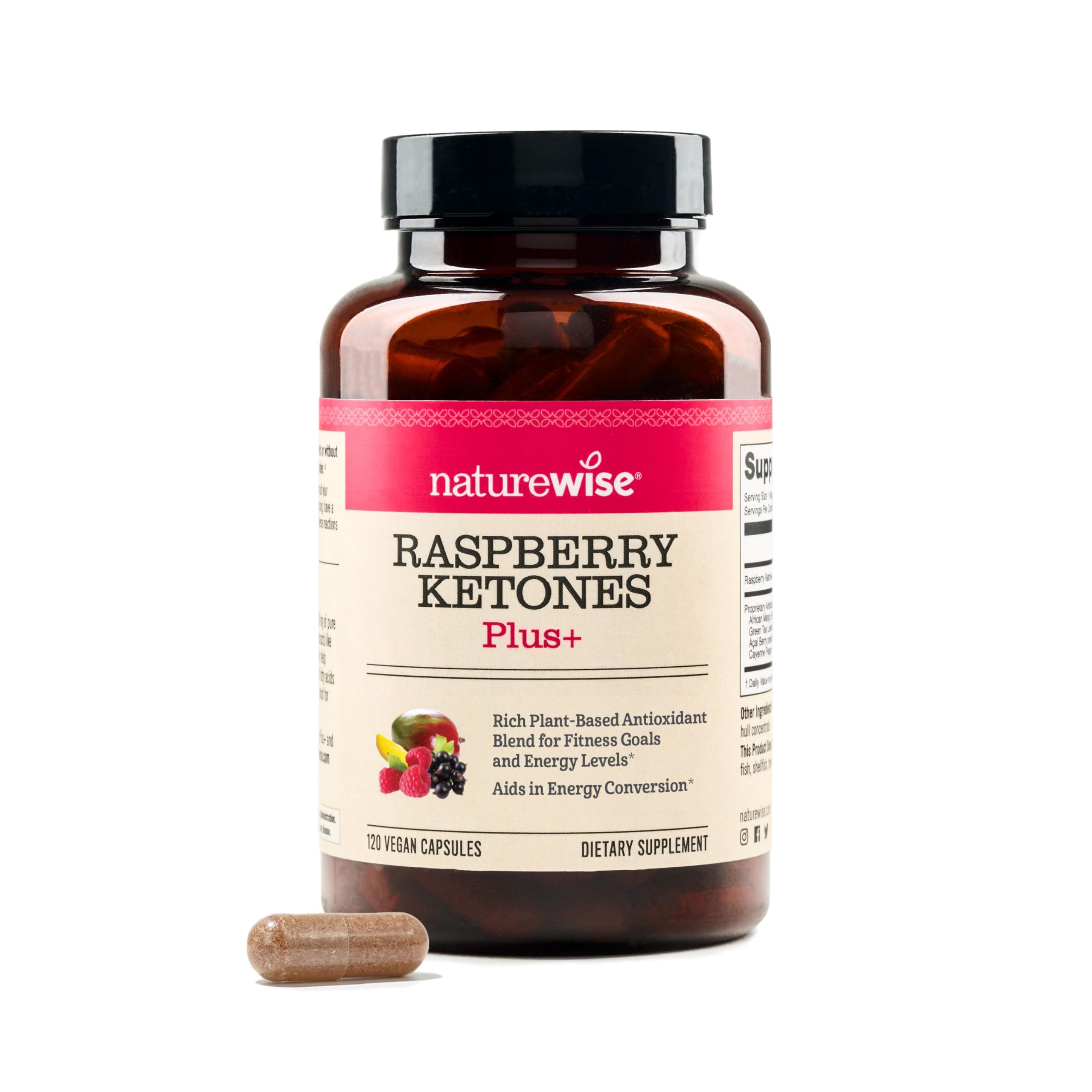 Raspberry Ketones Plus with Green Tea Extract, Cayenne Pepper & Acai Berry - Supports Weight Management, Antioxidant Health & Energy Levels - Vegan & Gluten-Free - 120 Capsules