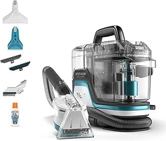 Vax SpotWash Home Pet-Design Spot Cleaner, Upholstery, Sofa, Stairs, Home, Car, Rug, Stain Cleaning Small Handheld Shampooer Machine, Solution, SpinScrub and Tools, 4.5kg, White / Blue, CDSW-MPXA