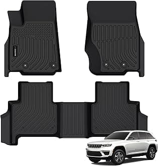 Auxko All Weather Floor Mats Fit for Jeep Grand Cherokee(Not WK or L) 2022-2024 TPE Rubber Liners All Season Guard Odorless Anti-Slip Floor Mats