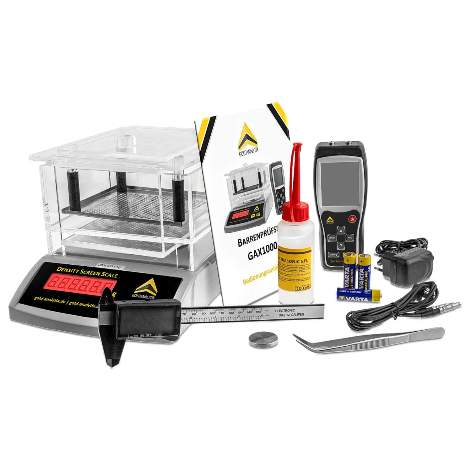 GOLDANALYTIX Bar Testing kit - Gold Testing Machine - Bar/Ingot Test – Precious Metal Testing kit with ultrasonic and Density Measurement