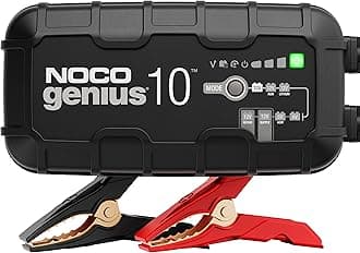 NOCO GENIUS10, 10A Automatic Smart Charger, 6V and 12V Portable Automotive Car Battery Charger, Battery Maintainer, Float Charger, Trickle Charger and Battery Desulfator with Temperature Compensation