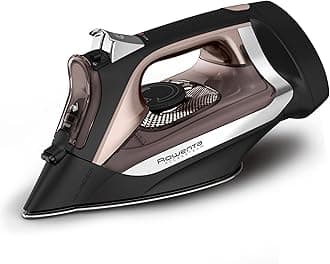 Access Stainless Steel Soleplate Steam Iron with Retractable Cord 1725 watts Powerful steam diffusion, Cord easy storage, Auto-off, Anti-Drip, Portable, Ironing, Garment Steamer Black