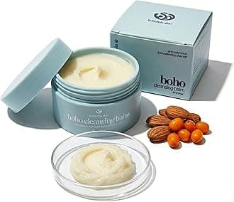 Boho Cleansing Balm – Manuka Honey & Sea Buckthorn – Hydrating Makeup Remover & Double Cleanse for Sensitive Skin – Melts Waterproof Mascara & SPF – Barrier Support Face Wash (2oz)