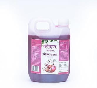 Kokum Sharbat by Kokan Vasudha | 1 Litre | kokum syrup | kokum juice | kokum sharbat - Authentic Maharashtrian Kokum Syrup for Refreshing Taste