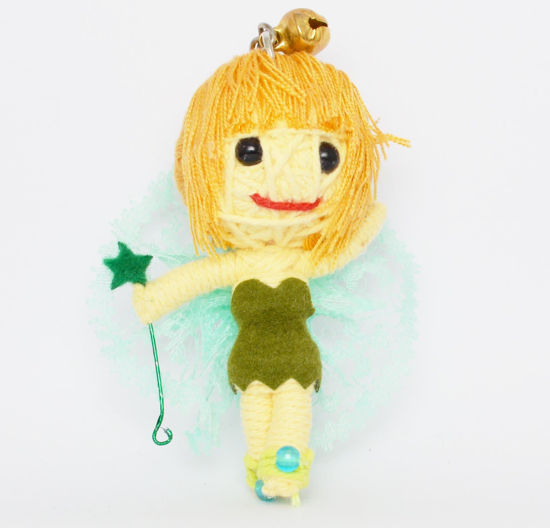 (VD018) Tinker Bell Cute Handmade String Voodoo Doll Keychain