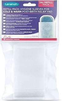 Pack of 24 Hygiene Sleeves Refill for Cold & Warm Post-Birth Relief Pads, Clear