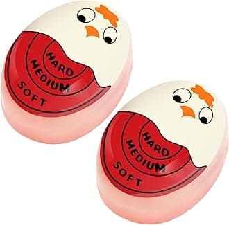 Egg Timer for Hard Boiled Eggs Soft Boiled Color Changing Indicator Tells When Eggs are Ready, Red 2pcs
