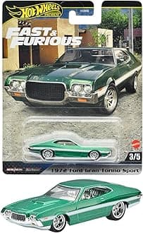 Hot Wheels (ホットウィール) Wild Speed - 1972 Ford Gran Torino Sport Toy Vehicle Mini Car, For Ages 3 and Up, Green HYP72