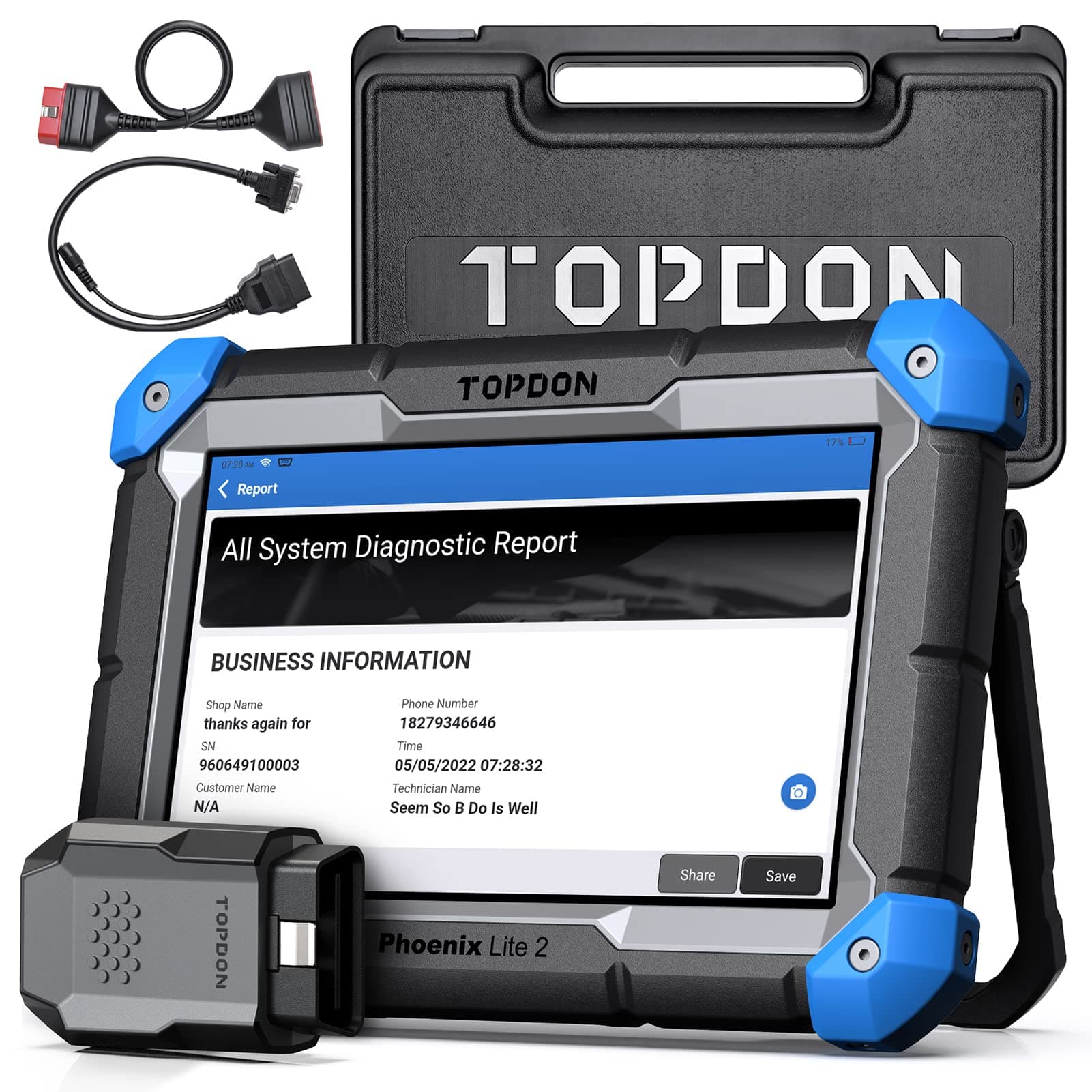 TOPDON Phoenix Lite 2 Bidirectional Scan Tool, OBD2 Scanner, Function as AD900BT AD900 Lite, ECU Coding, Wireless Automotive Diagnostic Scanner, 34+ Reset Services, FCA AutoAuth, 2 Years Free Update