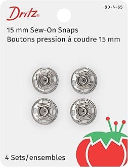 Dritz Sew-On Snaps, Nickel-Plated Brass, Size 4