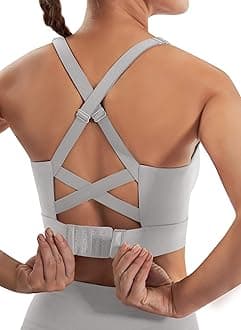 EwedoosHigh Impact Sports Bras for Women High Support Adjustable Strappy Padded Sports Bra Workout Bras for Running