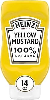 Heinz 100% Natural Yellow Mustard (12 ct Pack, 14 oz Bottles)