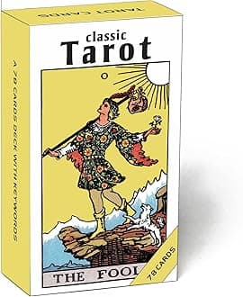 Classic Tarot Cards for Beginners With Meanings - 78 Card Deck Set for Learning and Fortune Telling (White)