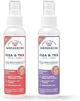 Wondercide - Flea, Tick and Mosquito Spray for Dogs, Cats, and Home - Flea and Tick Killer, Control, Prevention, Treatment - with Natural Essential Oils - 4 oz - Peppermint & Rosemary 2-Pack