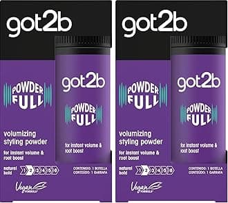 Got2b Powder'ful Volume Unisex Root Hair Styling Powder, For Instant Volume and Root Boost, Vegan, 10g (Pack of 2)