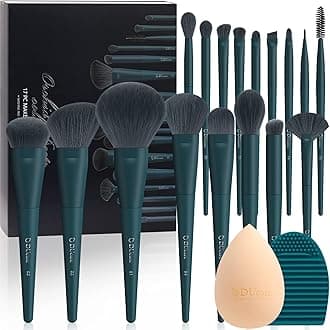 Makeup Gift Set 19 Pcs,17pcs Makeup Brushes Set 1pc Cleaning Mat 1pc Makeup Sponge Make up Brushes for Foundation,Face Blending Powder, Contour, Bronzer,Highlight, Concealer, Eyeshadow