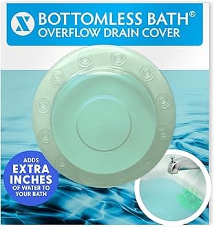 SlipX Solutions Bottomless Bath | Overflow Drain Cover for Tub | Best Gifts for Mom, Spa & Bath Accessories | Drain Block, Water Stopper Plug | Bath Essentials for Women | 4" Diameter, Green