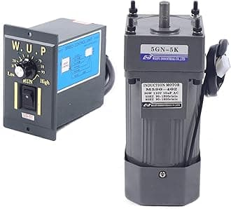 AC110V 90W High Torque Gear Motor with Speed Controller Reduction Ratio: 1:5 Electric 270PRM Single-Phase Motor Variable Speed Gear Reducer Motor (Reduction Ratio: 1:5)