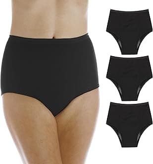 Wearever Women's Maximum Absorbency Incontinence Panties for Bladder Control - Washable, Reusable, Leak Proof Underwear for Women 600 ml - (Pack of 3) (Black) (S) (Fits Hip: 35-37")