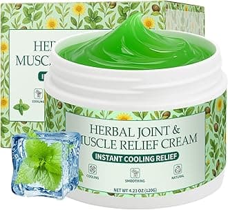 Instant Cooling Relief Cream - Herbal Menthol Soothing Gel, Joint Flex Cream Activities Throughout The Body, Cooling Ointment for Muscle, Head, Lumbar, Neck, Hands, and Feet (1 pcs, 4.23OZ)