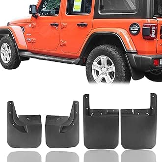 Hooke Road Fender Flares Front & Rear Mud Splash Guards Kit Compatible with 2018-2023 Jeep Wrangler JL Sahara Sport Sports (Exclude Rubicon)