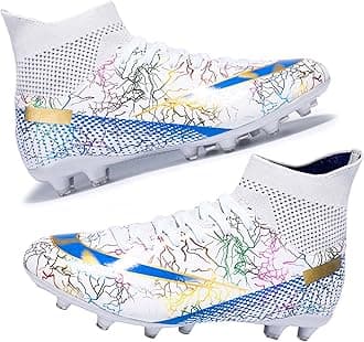 Big Kids Soccer Shoes Unisex Academy Indoor Outdoor Football Turf Durable Rubber Shoes TPU Outsole for Adult Ankle Cleats