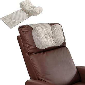 MABOZOO Neck Pillows for Recliners with Pocket,Headrest Cushion for Neck Pain Relief and Cervical Support,Recliner Head Pillow for Side Sleeping at Home, Office or Traveling (Coffee)