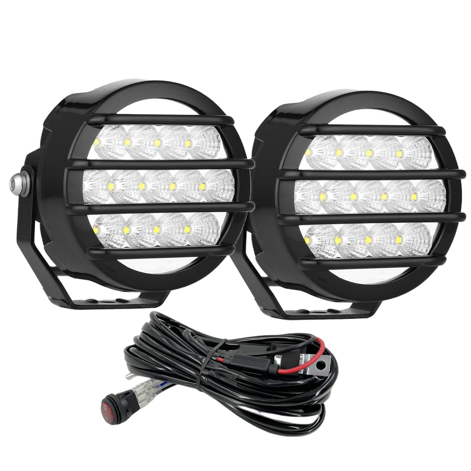 BIGLION.X 3.7 Inch 130W Off Road Lights White Round Offroad Fog Lights Super Bright 12800LM Driving Offroad Lights Bumper Fog Light Pods Waterproof 12/24V for Trucks 4x4 SUV ATV UTV Car