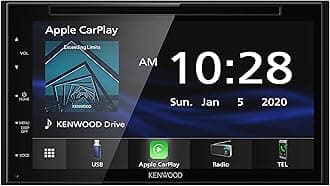 Kenwood DDX57S 6.8-Inch Capacitive Touch Screen, DVD CD Car Stereo with CarPlay, Android Auto, and Bluetooth, AM/FM Radio, MP3 Player, USB Port, Double DIN, 13-Band EQ, SiriusXM