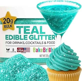 Bulk 20g Light Blue Edible Glitter for Drinks | Premium Edible Glitter for Cakes, Cocktails, Light Blue Cake Decorating Decorations Food Grade, Vegan, Kosher, Halal, Gluten Free - Made in USA