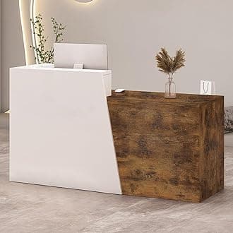 Retail Reception Desk with Storage, Modern Checkout Counter for Store, Anti-Scratch Front Desk for Salon, Boutique, Cafe – Easy Assembly F 31.5" × 16.5" × 39.4"