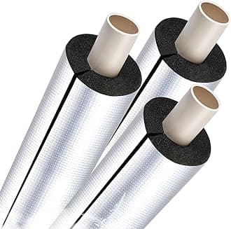 Pipe Insulation Lagging Antifreeze Foam Tube 4/5" Thickness Aluminum Foil Pipe Cover ID 3/5"-13-7/8" Solar Water Pipe Protection Cover for Air Conditioning Cold and Hot Pipe(27.0 mm x 20 mm x 95 cm)
