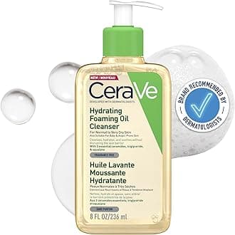 CeraVe Hydrating Foaming Oil Cleanser for Normal to Very Dry Skin with Squalane, Triglyceride and 3 Essential Ceramides, For Face and Body