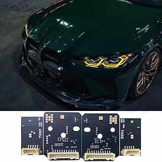 4pcs Angel Eye LED Boards Fit For 2021 2022 2023 BMW 4 Series G22 G26 G82 M4 G80 M3 Headlight Daytime Running Light, Golden Eye LED Headlight DRL Chips (Lemon Yellow, Laser Headlight)
