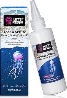 Ocean White Epoxy Resin Pigment 167g/5.89oz, High Concentrated Pigment Paste for Epoxy Resin & UV Resin, UV Resistant Opaque Pigment for Creates Cells & Lacing, 3D Flower Resin Coasters