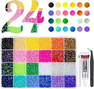 24 Color 3mm Jelly Resin Rhinestones for Bedazzling Crafting Flatback Stones Bedazzler Kit Colorful Gems Diamonds Charms for Nails Eyes Face Makeup Tumblers Bottles DIY Crafts Shoes Phones