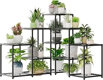 Bamworld Corner Plant Stand Indoor Metal Plant Shelf 5-Tier 11 Potted Flower Shelves Garden Black Plant Holder Rack for Garden Living Room Patio Morden Home Decor Gardening Gifts