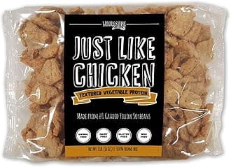 Textured Vegetable Protein, Vegan Meat Substitute, 100% Hexane Free, Made with #1 Graded Yellow Soybeans, Plant Based, Made in USA, Gluten Free, Just Like Chicken, Unflavored (1 Package)