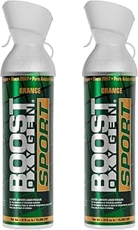 Boost Oxygen Large Sport Orange Aroma 10L Canister | Respiratory Support for Aerobic Recovery, Altitude, Performance & Health (2 Pack)