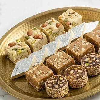 Magic Leaf Sugar Free Dessert Combo - 500 gm, Kaju Katli, Coffee Walnut Fudge, Almond Mewa Bite & Anjeer Roll | Fresh Indian Sweets, Sugarfree Mithai Gift Box, Sweetened with Stevia, No Refined Oil