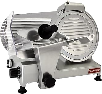 BESWOOD 10" Electric Deli Meat Slicer, Cheese Food Slicer with Premium Chromium-plated Steel Blade, for Commercial and for Home Use 240W, BESWOOD250
