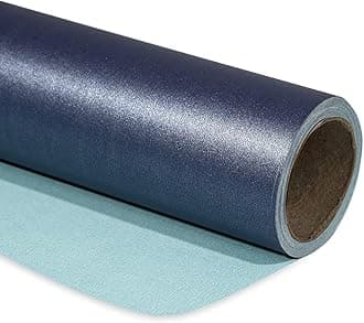 WRAPAHOLIC Navy Blue Pearl Glossy Wrapping Paper,Solid Color Gift Wrapping Paper - Perfect for Birthday,Baby Shower,Wedding,Valentine's Day,Party - 17in x 32.8ft Roll, 46 Sq. Ft