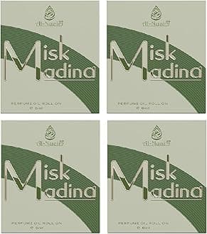 Tohfa Series Misk Madina Oudh Attar Roll On for Men & Women - Pack of 4 (6ml Each) | Alcohol Free Attar | Long Lasting Fragrance