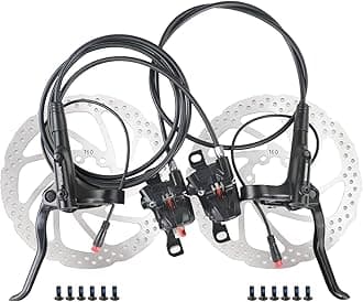 MT200 E-Bike Hydraulic Disc Brakes Set, New Upgrade 2-Pin 2-Piston Ebike Hydraulic Brakes Set with 160/180mm Rotors, Pre-Bled with Mineral Oil Electric Bike Hydraulic Brakes