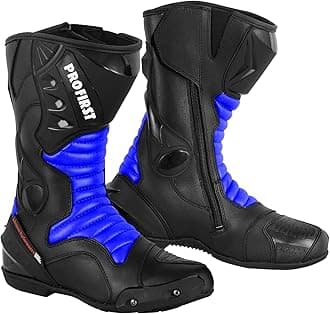 PROFIRST Genuine Leather Motorcycle Boots Waterproof Motorbike Shoes Armoured Boot Protection Anti Slip Racing Sports CE Approved